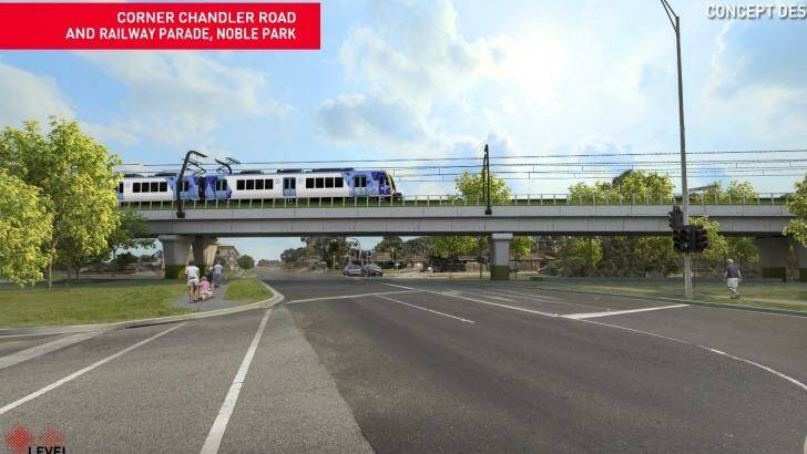 Corner Chandler Road and Railway Parade, Noble Park, Melbourne. Skyrail artist's impression. Supplied.