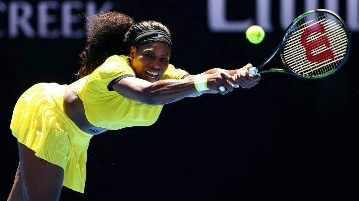 Serena Williams gave neutral colours the backhand. Photo: Cameron Spencer