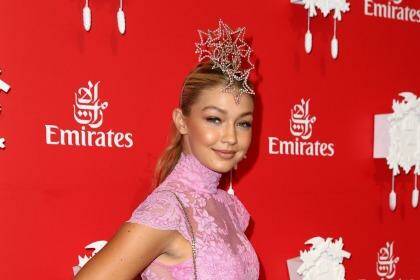 Model Gigi Hadid, who is the daughter of Real Housewives of Beverly Hills star Yolanda Foster, arrives at Flemington.