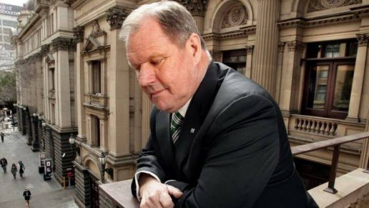 Robert Doyle at Town Hall, overlooking Melbourne Metro's proposed path. He does not support a levy to pay for the project.