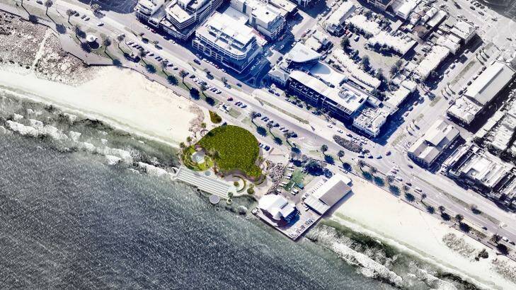 Artist's impression of a proposal for a new pool in Port Melbourne, on the foreshore.  Photo: Supplied