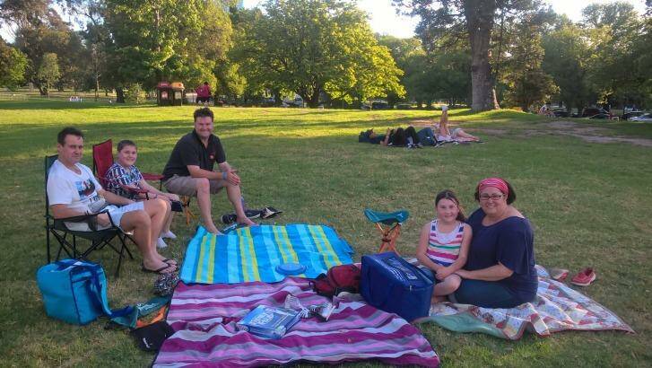 Families get in early to catch the CBD fireworks Photo: Kirsti Weisz