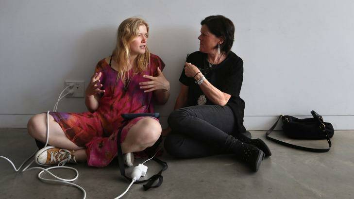 Web debate: Holly MacDonald (left) and Catherine Hickson at a workshop to amend Wikipedia. Photo: James Alcock
