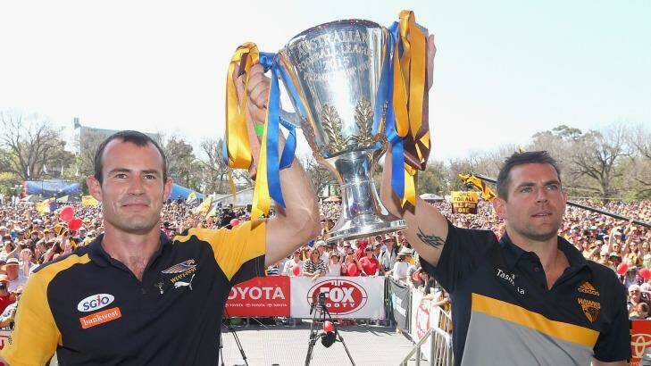 The two competing captains at the 2015 Grand Final parade Photo: Quinn Rooney