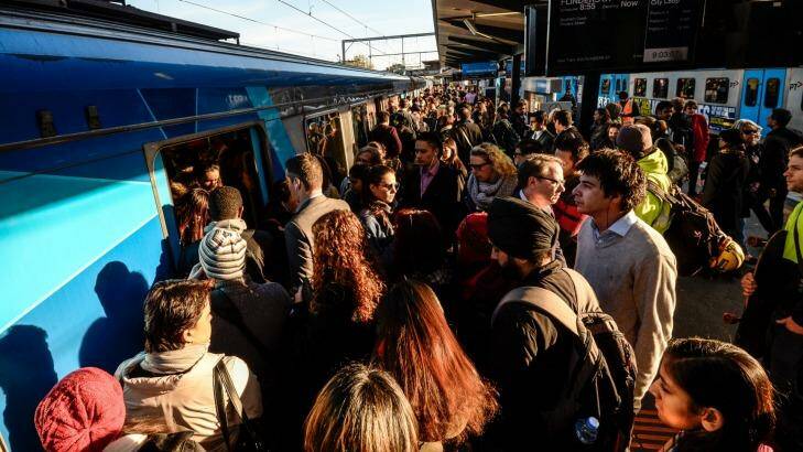 Twenty per cent of Melbourne morning trains are overcrowded. Photo: Justin McManus