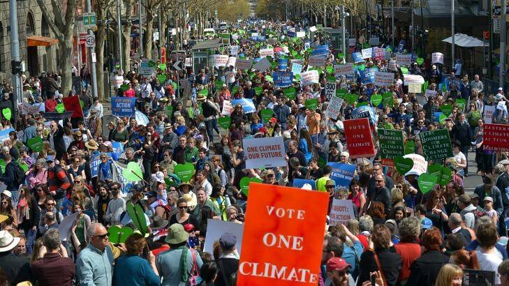 Melburnians turn out to a rally in September urging for action on climate change. Photo: Michael Clayton-Jones