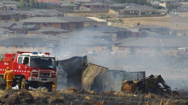A 2013 grassfire in Sunbury come close to houses off Mitchell Lane.  Photo: Michael Copp