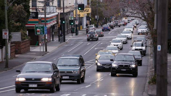 MELBOURNE, AUSTRALIA - AUGUST 24:  A general view of Punt Road looking  south towards South Yarra on August 24, 2015 in Melbourne, Australia.  (Photo by Darrian Traynor/Fairfax Media) Photo: Darrian Traynor
