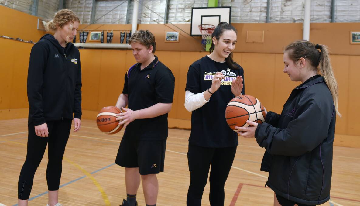 CLINIC: Ashleigh Grant, Rhylan Christofferson, Year 10,  
Chelsea D'Angelo and Felicity Quayle, Year 9. Picture: Kate Healy