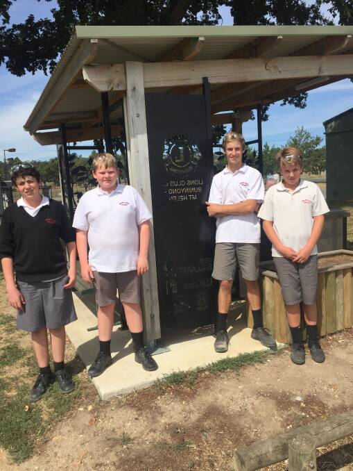 Mount Clear College students Jaidyn Graham, Aaron Miler, Liam Carroll and Cody Reed volunteered their time to clean up some vandalism in Buninyong. 