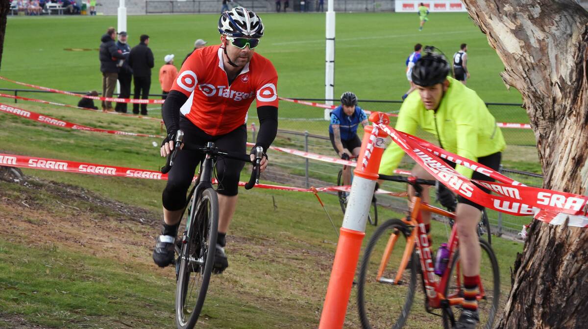 DIFFICULT RIDE: The Ballarat Showgrounds transformed into an obstacle course for round two of the state cyclocross championships on Saturday and attracted more than 200 competitors. Picture: Kate Healy