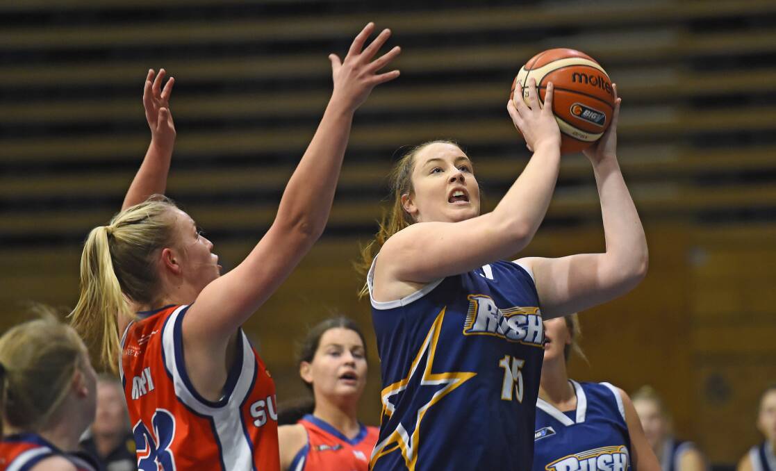 INFLUENTIAL: Ballarat Rush's Claire Blower had a double double in the win against the Cobras. Picture: Luka Kauzlaric