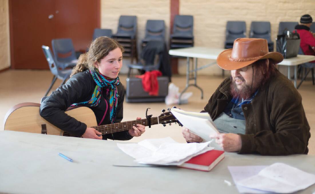 TRANSFORMATION: Roubeyn Dlaak and Bluey Brazier work together on a song as part of the Wild at Heart music program. Picture: Harrison Binstead 