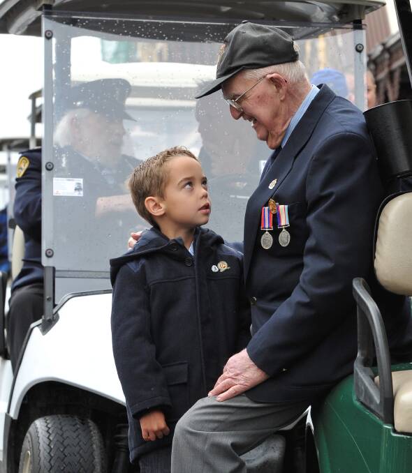 FRIENDSHIP: A year on Oscar Kosloff and Tom Rush spent Anzac Day together. Picture: Lachlan Bence
