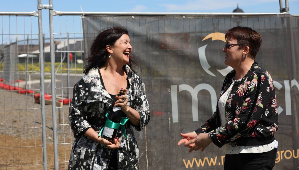 GROUNDBREAKING: Mayor Samantha McIntosh and Jane Monk celebrate the launch of construction of the Lucas Lifestyle Centre at a ceremonial opening.
