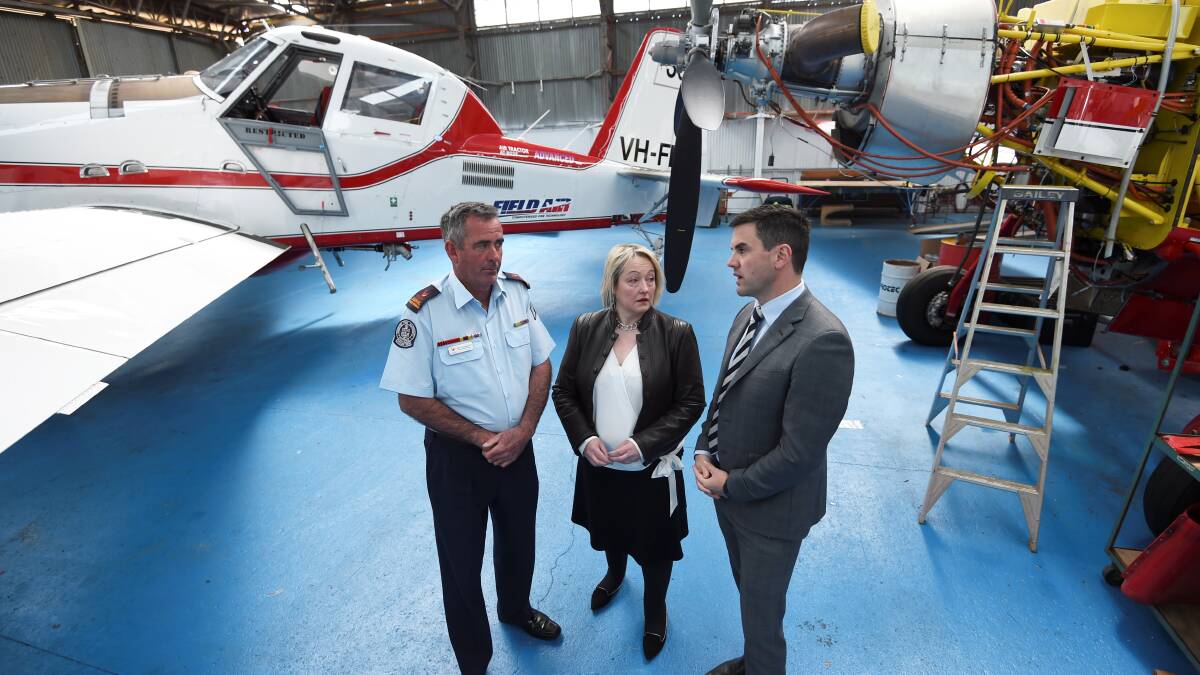 CONCERNED: VFBV Board Member Mick Nunweek, Ripon MP Louise Staley and MP Brad Battin are calling for a decision reversal. Picture: Lachlan Bence 
