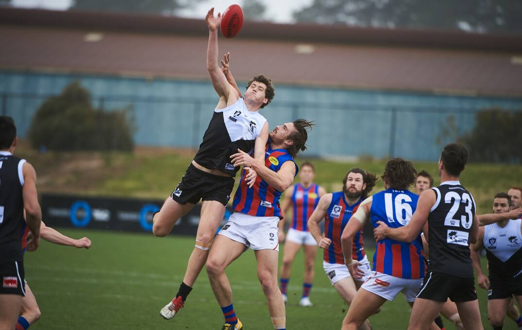 UP AND COMING: North Ballarat's young ruckman Lloyd Meek impressed the coach in his second VFL game with a strong first quarter. Pictures: Luka Kauzlaric 