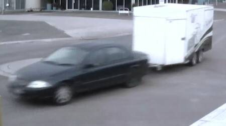 CCTV FOOTAGE: Cameras capture the trailer being stolen on Tuesday morning. Anyone with information is urged to contact Crime Stoppers. Picture: Supplied