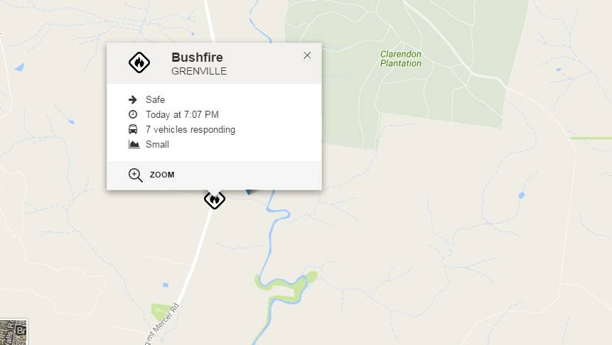 Location of the fire from emergency.vic.gov.au 