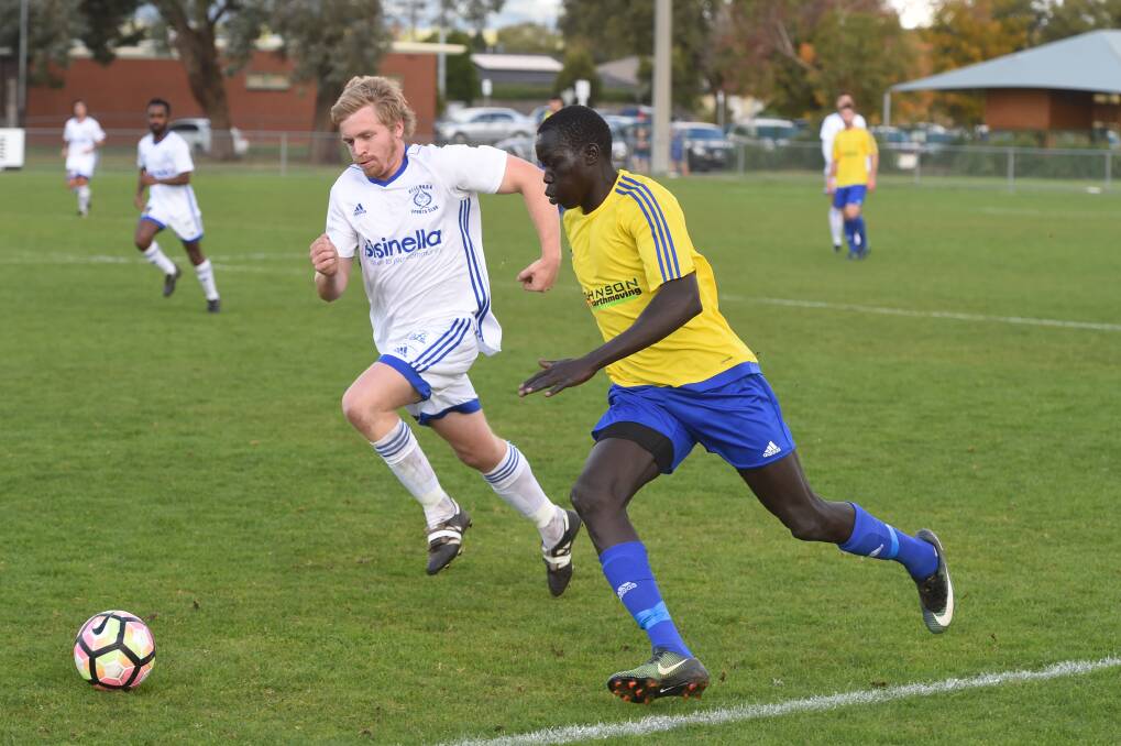 Kuanyjal Tuany in a match against Bell Park in April. Picture: Kate Healy