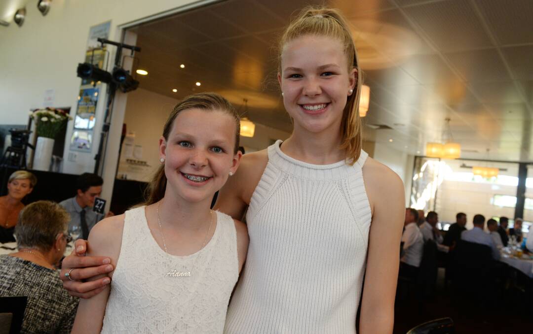SIBLINGS: Alanna Peart, 13, and Jemma Peart, 15, pictured at the Ballarat Sportsperson of the Year awards, both claimed bronze medals at the weekend. Pictures: Kate Healy
