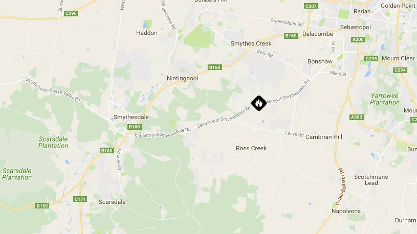 The location of the fire from the Vic Emergency website.