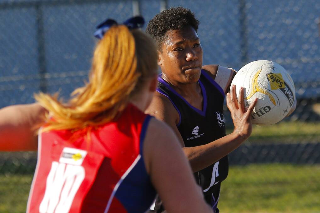 FOCUSED: Rhiana Collins from Dunnstown Towners passes the ball during a Central Highlands Netball League clash with the Skipton Emus. Picture: Dylan Burns