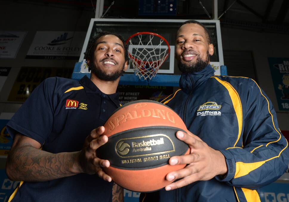 BROTHERHOOD: US imports Davon Usher and Marvin King-Davis are enjoying their time with the Ballarat Miners and believe the team has what it takes to go all the way. Picture: Kate Healy