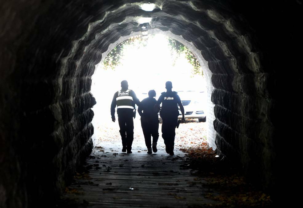 TOWARD THE LIGHT: Ballarat Sergeant Rick Nield said the police had a broad arrest power to be able to assist the person. Picture: Lachlan Bence 
