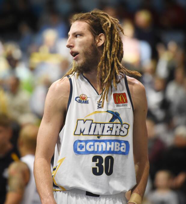COMPETITIVE: Ballarat Miners' Craig Moller was one of three players to make a double double in what was a solid effort against a tough opponent in Nunawading. Picture: Luke Kauzlaric
