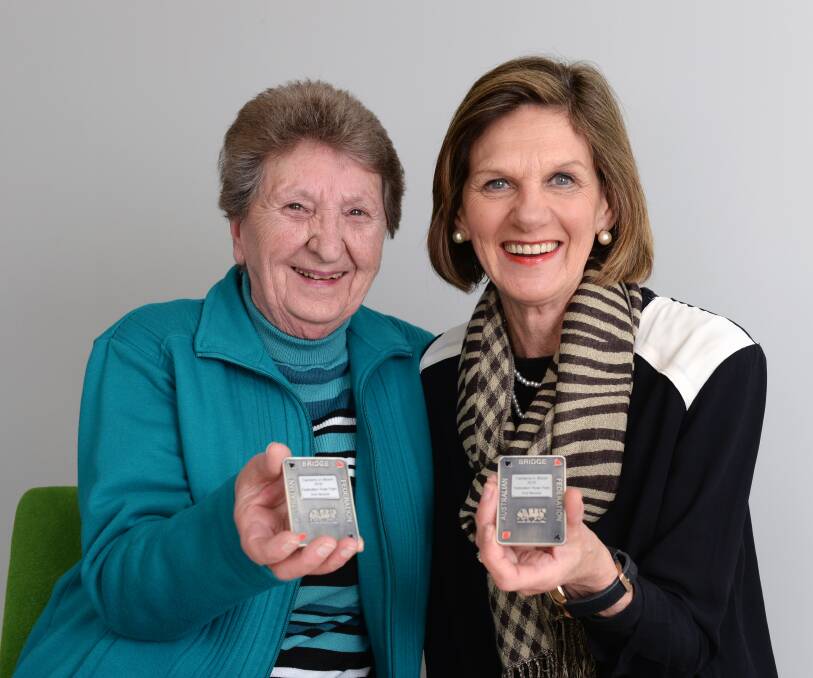 BRIDGE BUDDIES: Trudy Broeders and Rhondda Lyons from the Ballarat Bridge Club with their medals from the Canberra in Bloom Bridge Competition. Picture: Kate Healy