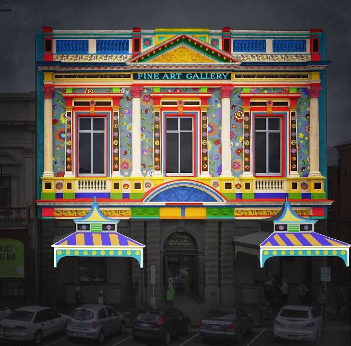 SPOTLIGHT ON HERITAGE: The Electric Canvas' Nights of Gold - Shall We Dance? projection will light up the Art Gallery of Ballarat on Lydiard Street North.