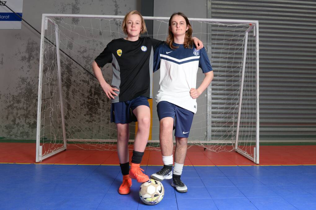 BRIGHT FUTURES: Brothers Jaye, 14, and Jesse, 16, have played futsal and soccer since prep, now their skills are taking them from Ballarat to the world stage. Picture: Kate Healy