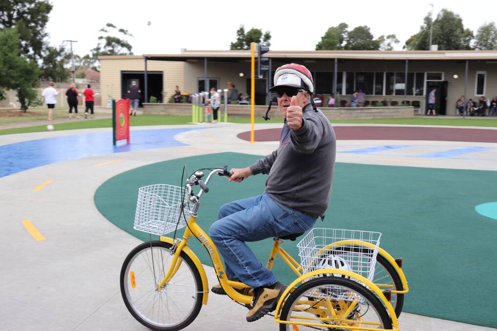 NEW SPACE: The road network was popular at the unveiling of the playground. Picture: McCallum Disability Services.