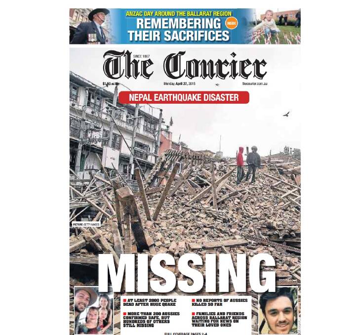 The Courier front page, April 27, 2015