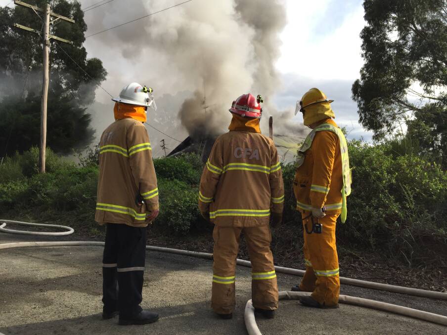 Fire crews were called to extinguish a Mount Helen house fire on Monday morning. PICTURE: KARA IRVING