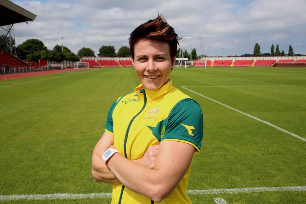 Ballarat medal hope: Javelin thrower Kathryn Mitchell, pictured during an Australian Athletics pre-Commonwealth Games training camp at Gateshead International Stadium in England. 
PICTURE: Getty Images