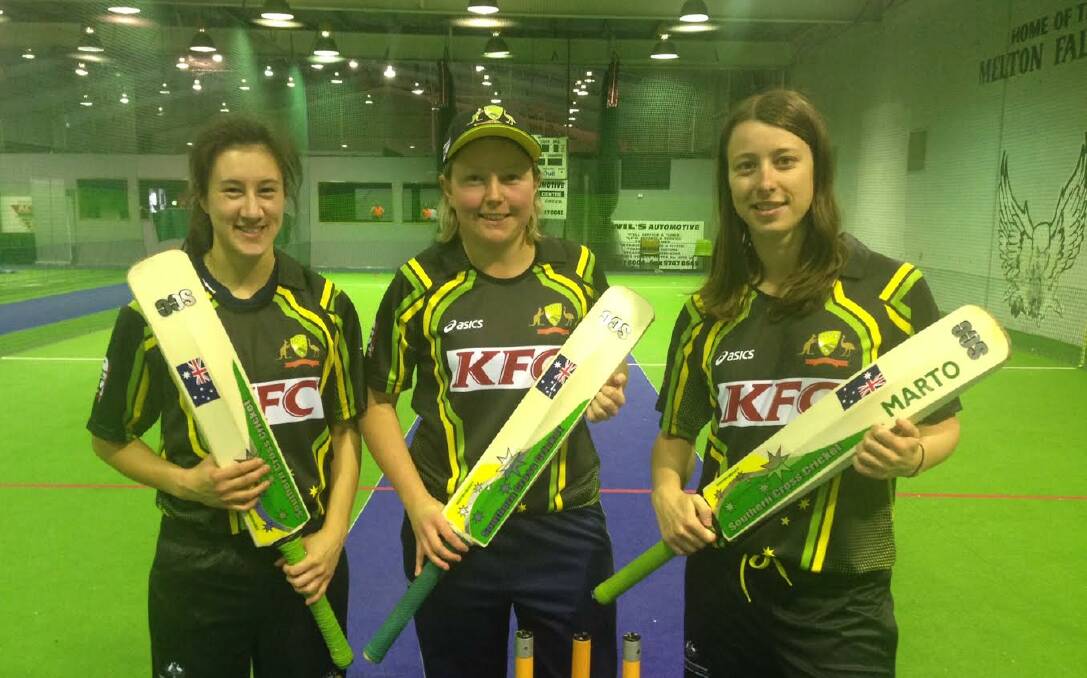 Ready for action: Laura Shaw, Briony Polkinghorne and Nicole Martin.