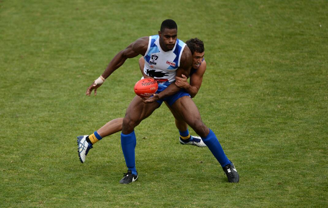 Stepping up: US import Eric Wallace playing for North Ballarat earlier this year. PICTURE: ADAM TRAFFORD