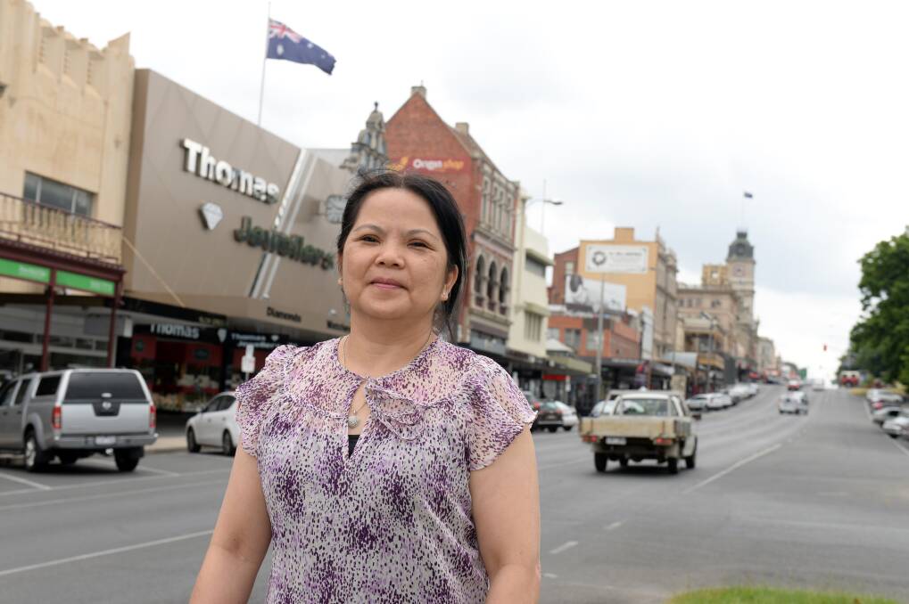 Concerned: King Bakery owner Minh Tran has seen a number of car crashes outside her bakery at the base of Sturt Street and says a changed speed limit would increase safety in the area. PICTURE: kate healy