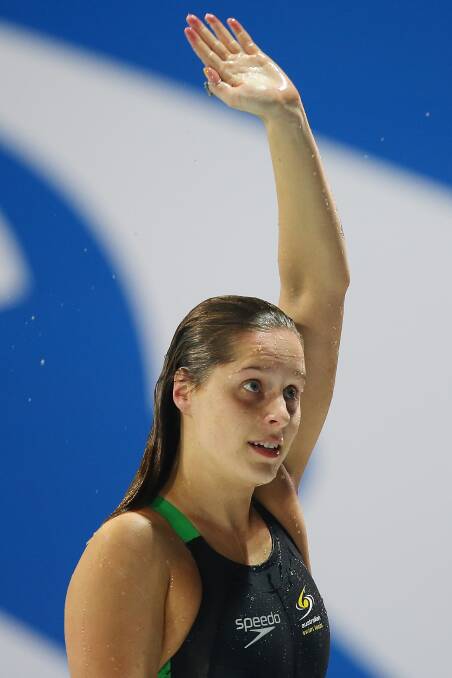 Big swim: Belinda Hocking celebrates after winning the women’s 200m backstroke final. PICTURE: GETTY IMAGES