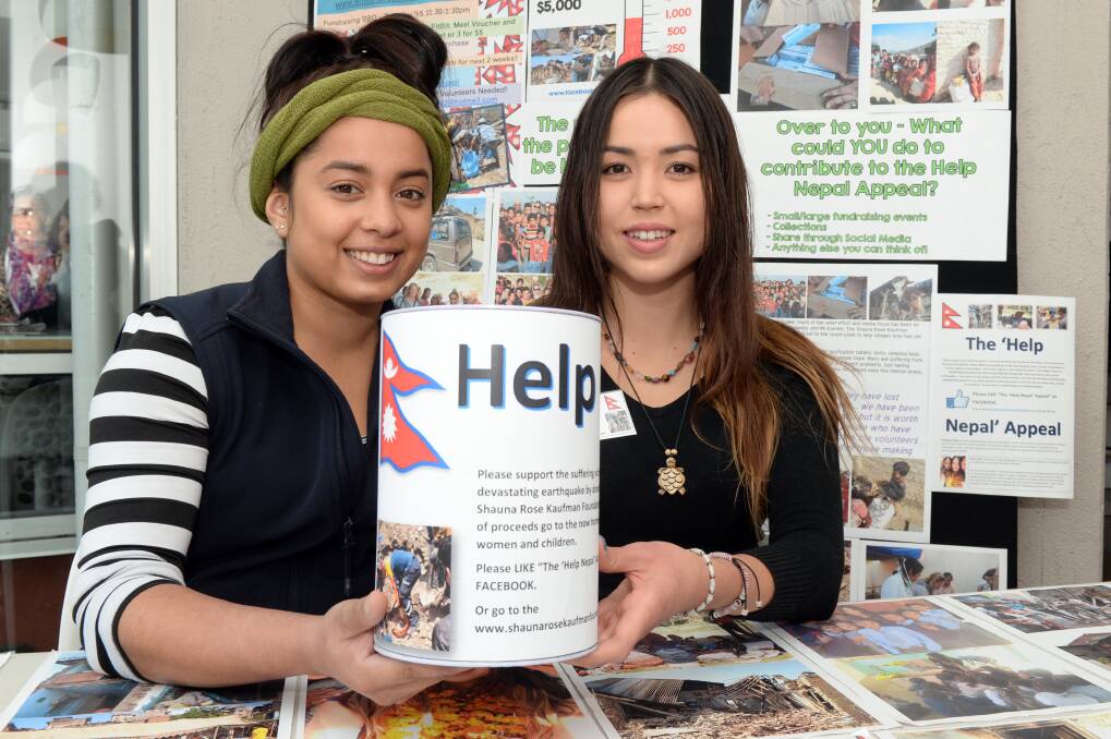 Helping hands: Jessica Vince and Jody Dontje are raising funds to help with the Nepal earthquake recovery. PICTURE: KATE HEALY