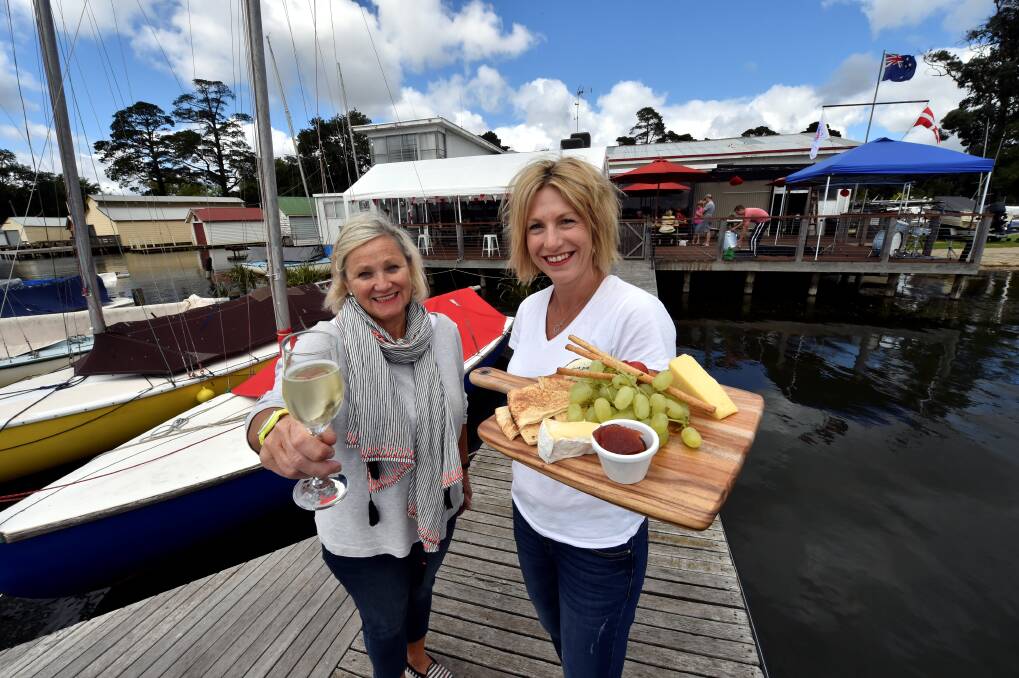 celebrating: Lesley Davies and Bree Sharp are ready for the opening of the redeveloped Ballaarat Yacht Club.