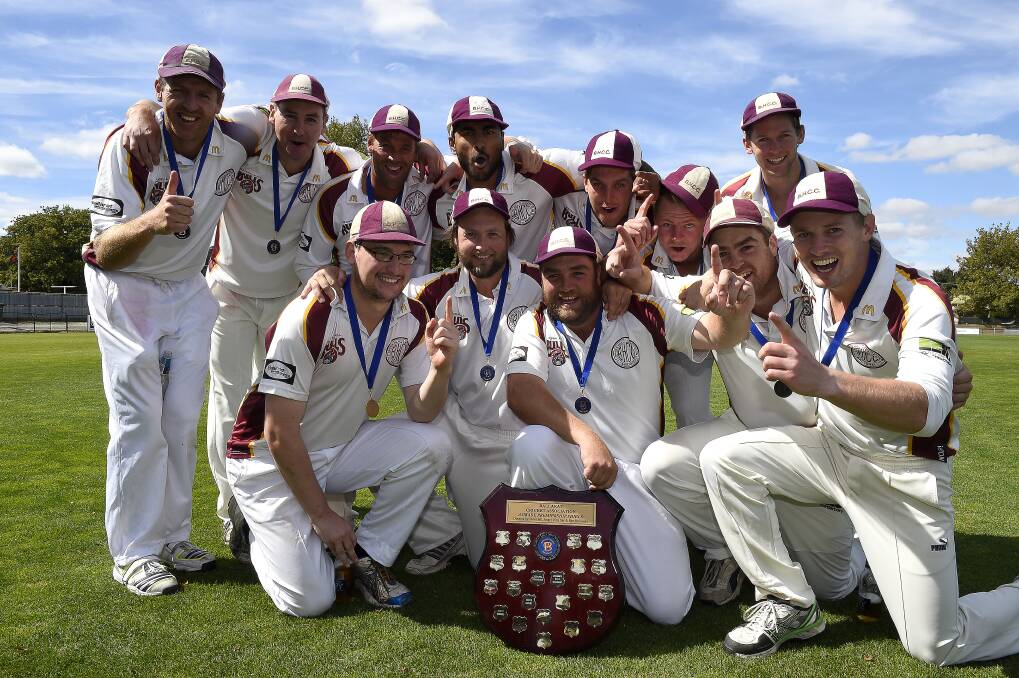 VICTORY: The Brown Hill team, back from left; Matt McMahon, Peter Kane, Shane Harwood, Alex Code, Jason Knowles, Jack James, Austin Murphy. Front from left; Tom Bourke-Finn, Dan Davies, Ryan Knowles (captain), Tim Knowles and Chris Banwell. PICTURE: Justin Whitelock