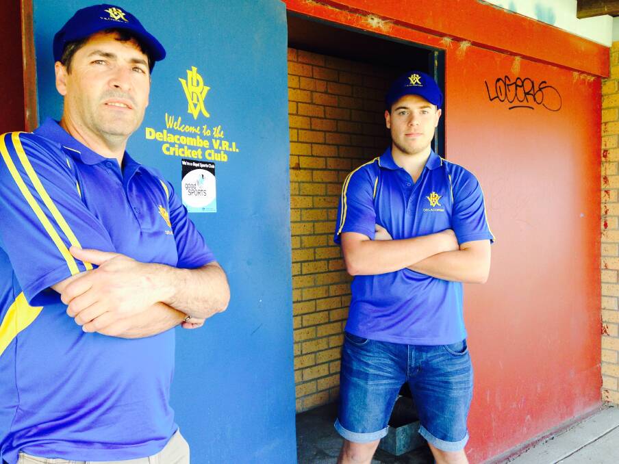 Robbed: VRI Delacombe Cricket Club president Duane Isbister and secretary Reece Falla are disappointed after the break-in. PICTURE: DAVID JEANS