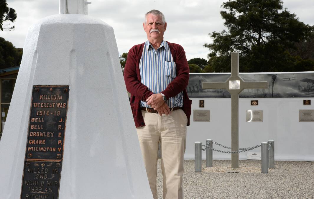 District tribute: Rokewood RSL president John Anthony at the new war memorial. PICTURE: ADAM TRAFFORD