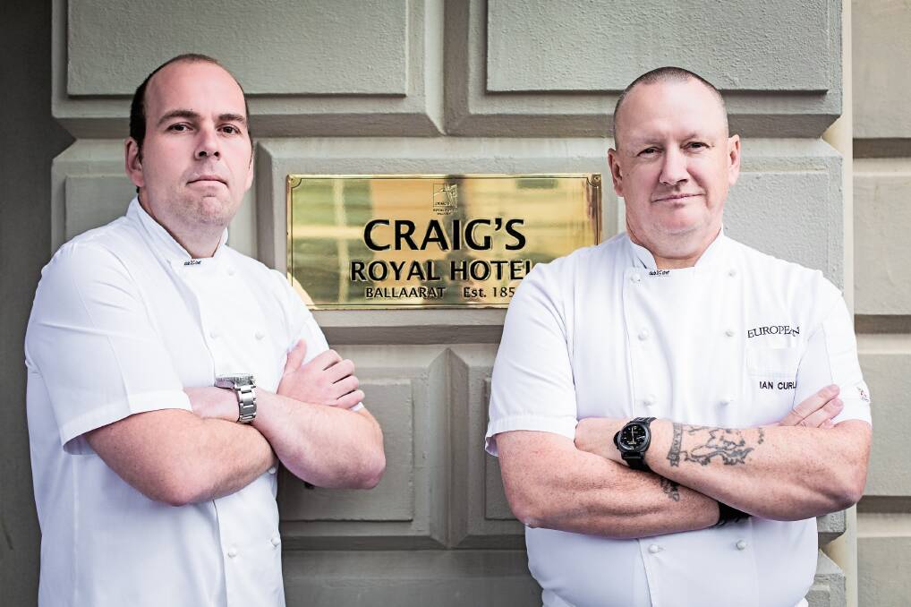 Culinary masters: Craig’s Royal Hotel head chef Shannon Easton and Melbourne chef Ian Curley.