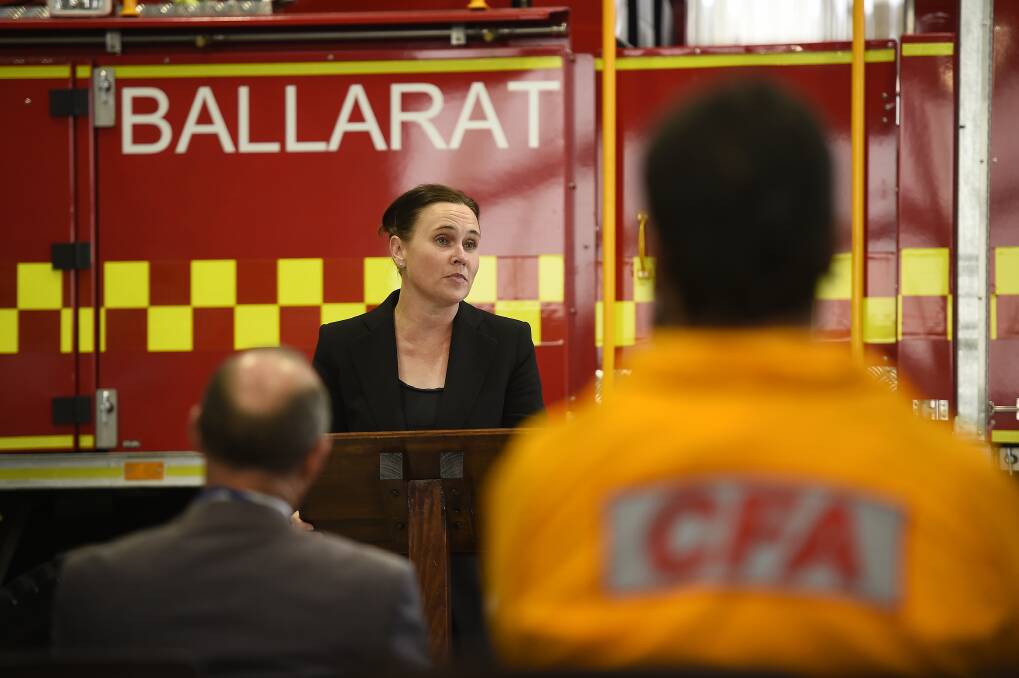 Good news: Emergency Services Minister Jane Garrett visiting SEM. PICTURE: JUSTIN WHITELOCK