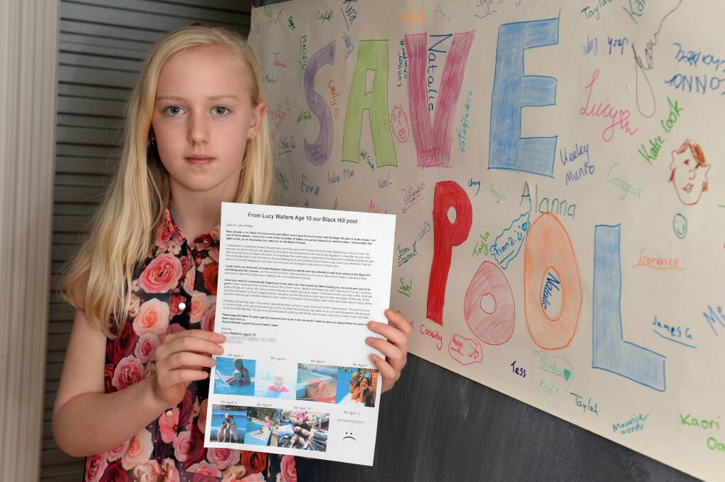 Avid user: Black Hill Primary School pupil Lucy Walters wrote a letter to the council last year requesting that it keep the Black Hill Pool open. PICTURE: KATE HEALY