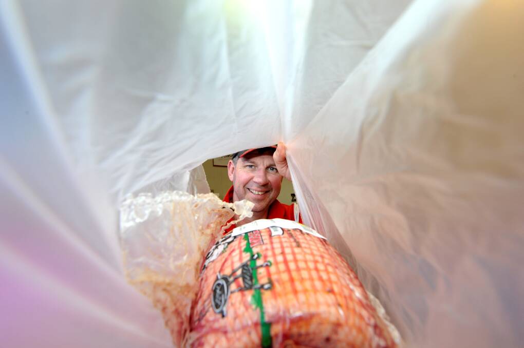 In the bag: Mega Meats general manager Paul Parker uses only biodegradable bags or boxes in his stores.